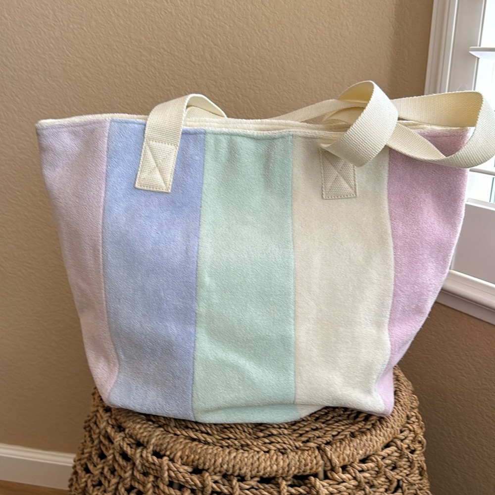 Stoney Clover Lane terry cloth zip-top tote